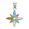 Multicolor Silver Flower Pendant MX65525